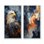 Aigle bleu et noir abstrait - ensemble de salon mural 2 pièces-1005486304-1005486309