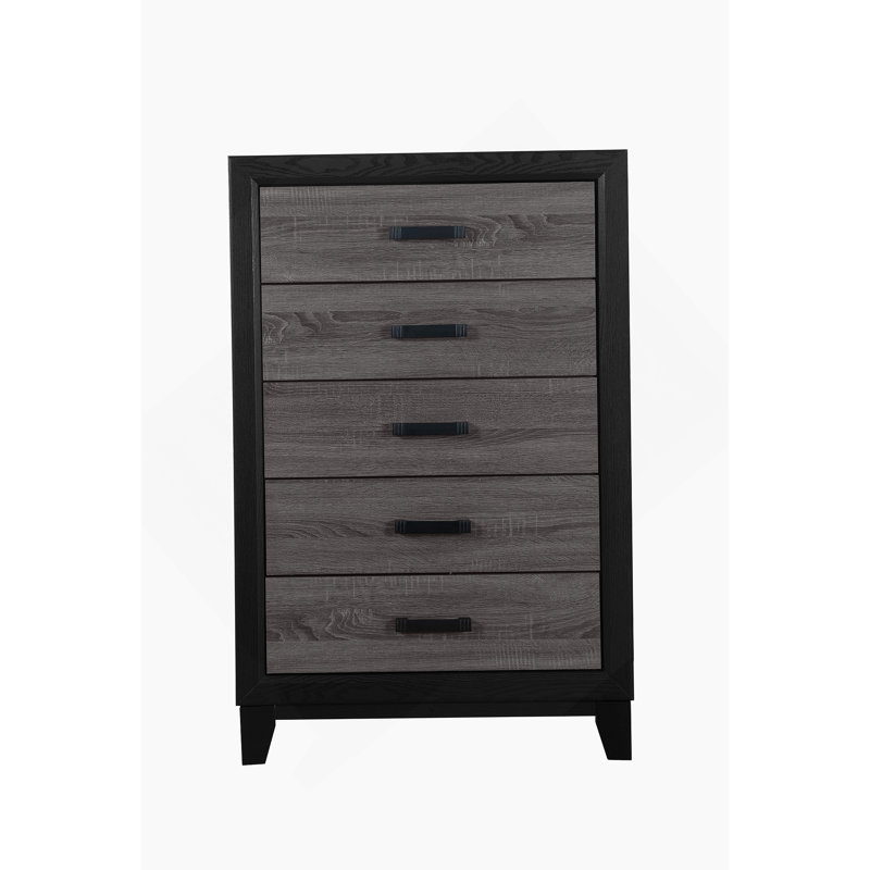 Commode verticale en bois manufacturé avec 5 tiroirs