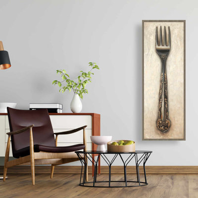 Toile encadrée rétro avec fourche brune | Décor - Art contemporain