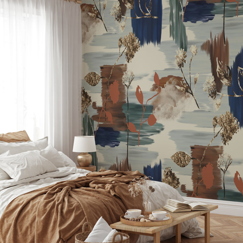 Papier peint auto-adhésif Brushstroke Floral