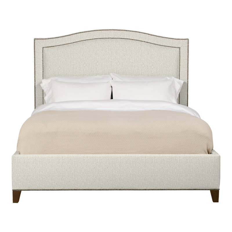 Caroline/Casey Queen Upholstered Low Profile Panel Bed, Nomad Snow Crypton® Chenille, Yes, Havana