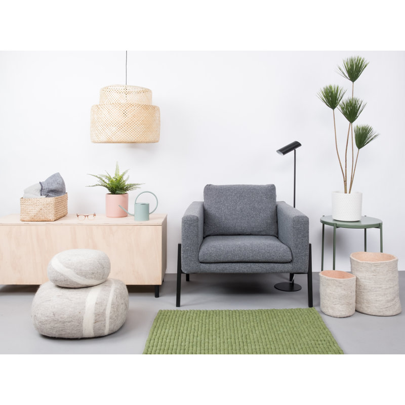 Round Wool Hand Woven Area Rug, Rectangle 50cm x 70cm