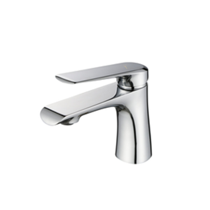 Robinet de salle de bain à trou unique ultra mince avec ensemble de bonde, Nickel brossé