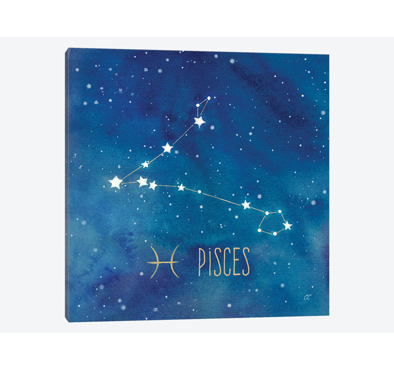 «Star Sign Pisces», impression sur toile, H 12 po x l 12 po x P 1,5 po, Toile tendue