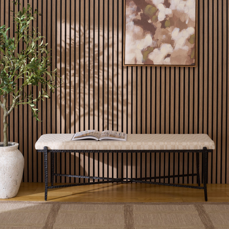Banc avec coussin Zhanna, Crème