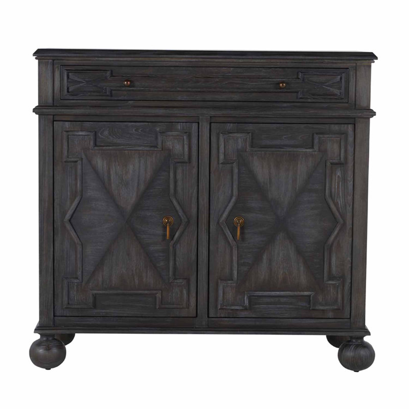 Ezekiel 2 - Door Accent Cabinet, Cerused Forest Black