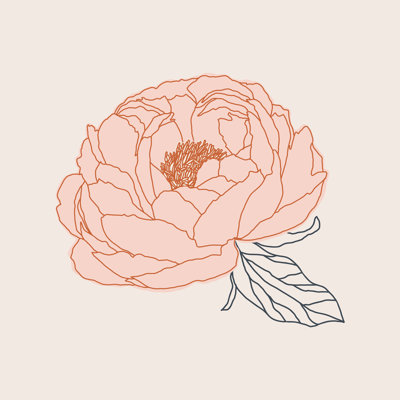 «Outline Floral No 2» par Beshka Kueser - impression sur toile tendue
