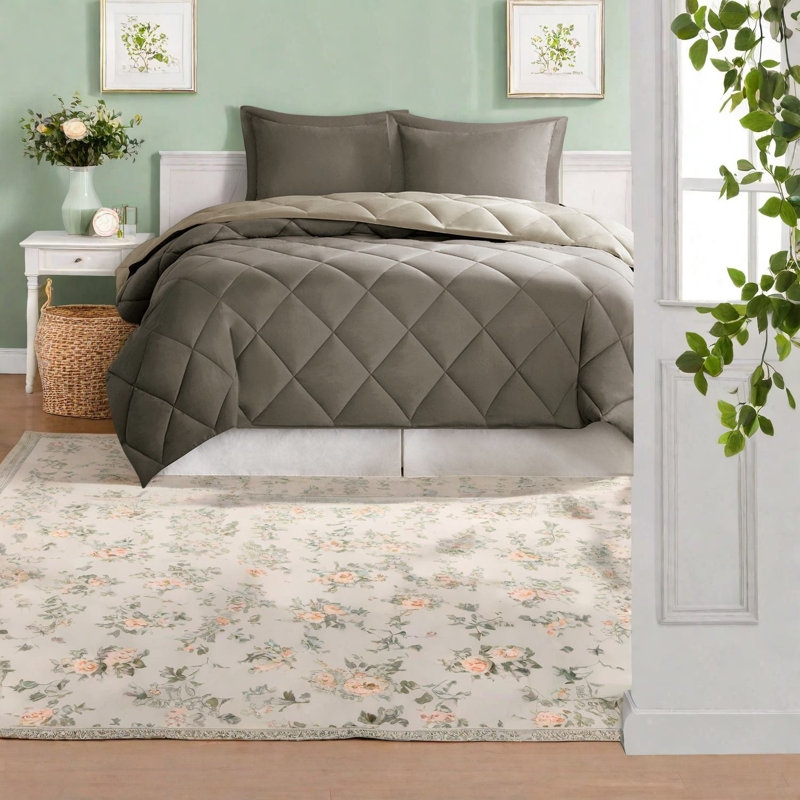 Hypoallergenic Bedding Sets Comforter, Polyester Cozy Reversible Design For Home