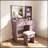 Vanity Desk Set with Padded Stool and Adjustable LED Lighted Mirror
