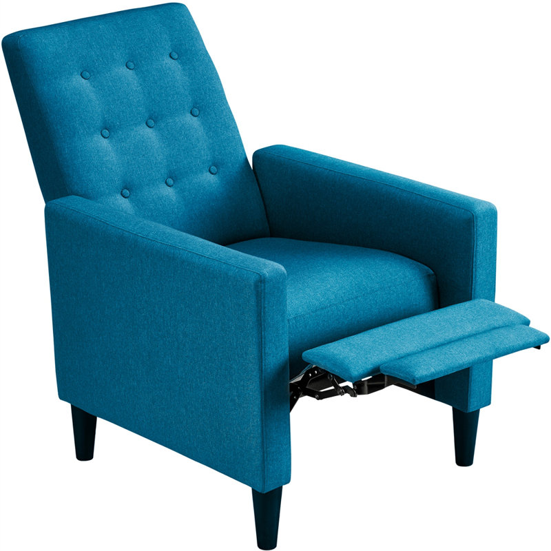 Adysyn Upholstered Recliner, Blue 100% Polyester
