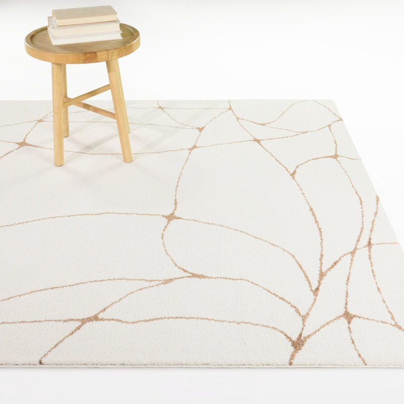 Tapis crème / beige Bathanti, Rectangle 7 pi 10 po x 10 pi