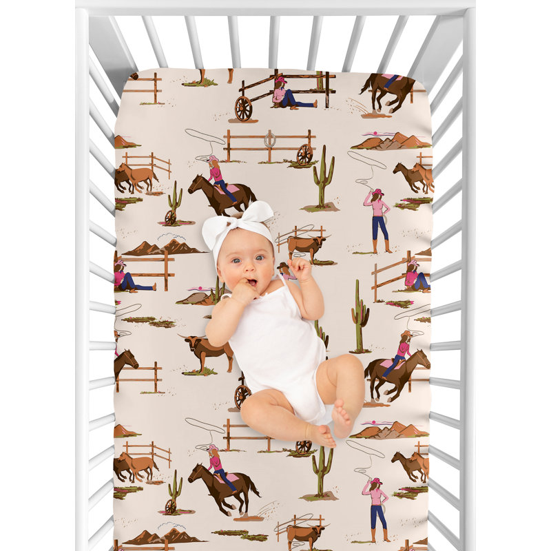 Drap-housse pour lit de bébé Western Cowgirl