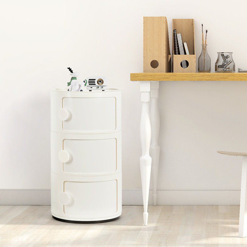 Kywaun 3 Drawer Stackable Drawer, White