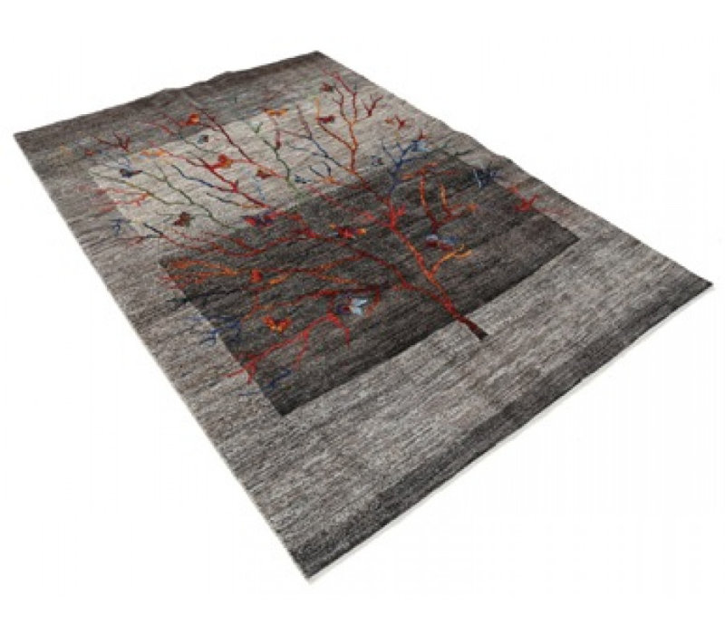 Tapis brun en laine d'agneau 5 pi 6 po x 7 pi 9 po Makinzee