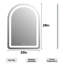 Miroir de salle de bain arqué 20 po x 28 po à DEL - homologué UL, anti-buée