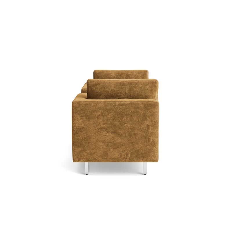 Hunter Bench, Polished Stainless Steel, Vintage Chenille - Bronze