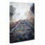 Train Tracks In The Mist In Abstract - Wrapped Canvas Print-55303497