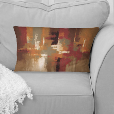 Chocolate City At Horizon II - Abstract Printed Throw Pillow