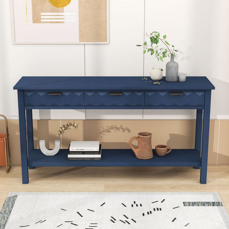 Console à 3 tiroirs, Marine