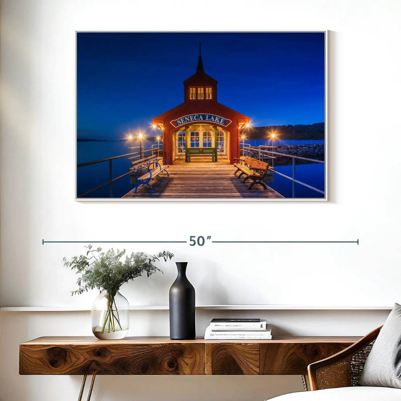 Seneca Lake Pier, Cadre flottant blanc, 40 po x 27 po