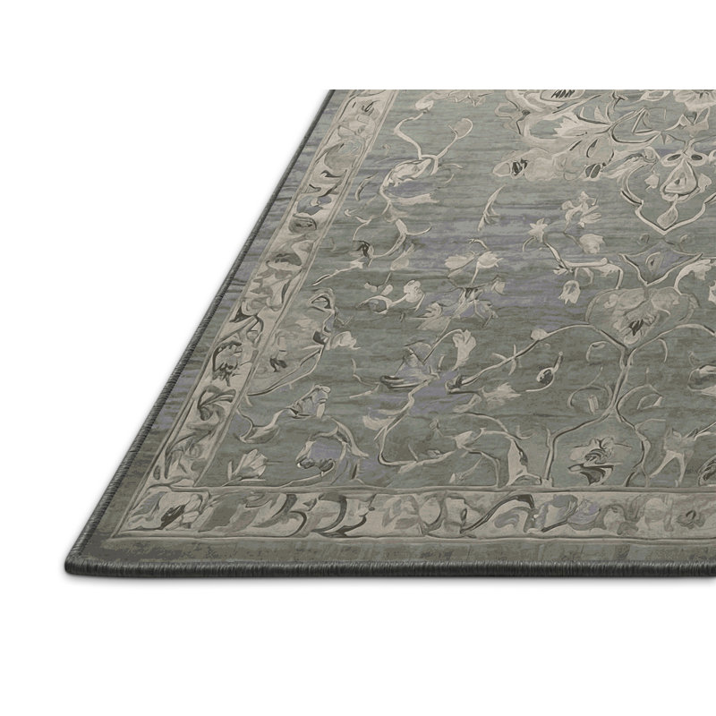 Tapis gris soyeux et moelleux, Tapis de couloir 2 pi x 5 pi