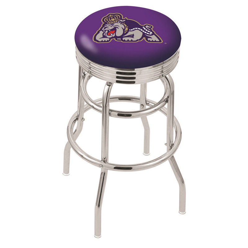 NCAA Bar & Counter Stool, James Madison Dukes, Counter Stool (25" Seat Height)