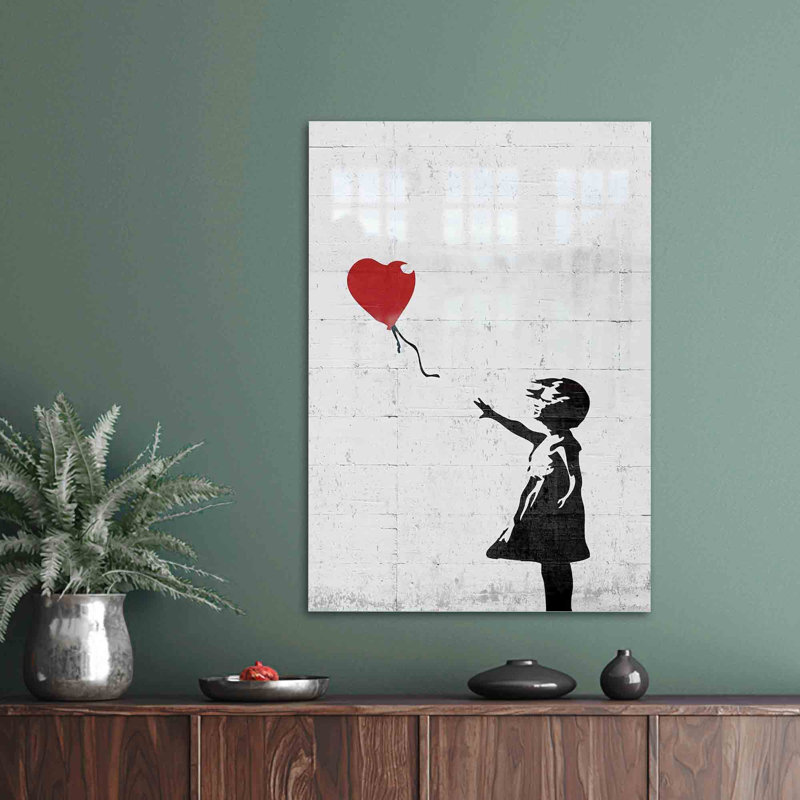Art abstrait abstrait graffiti rouge sur verre imprimé sur verre pour décor de maison moderne, H 35,4 po x l 59,1 po