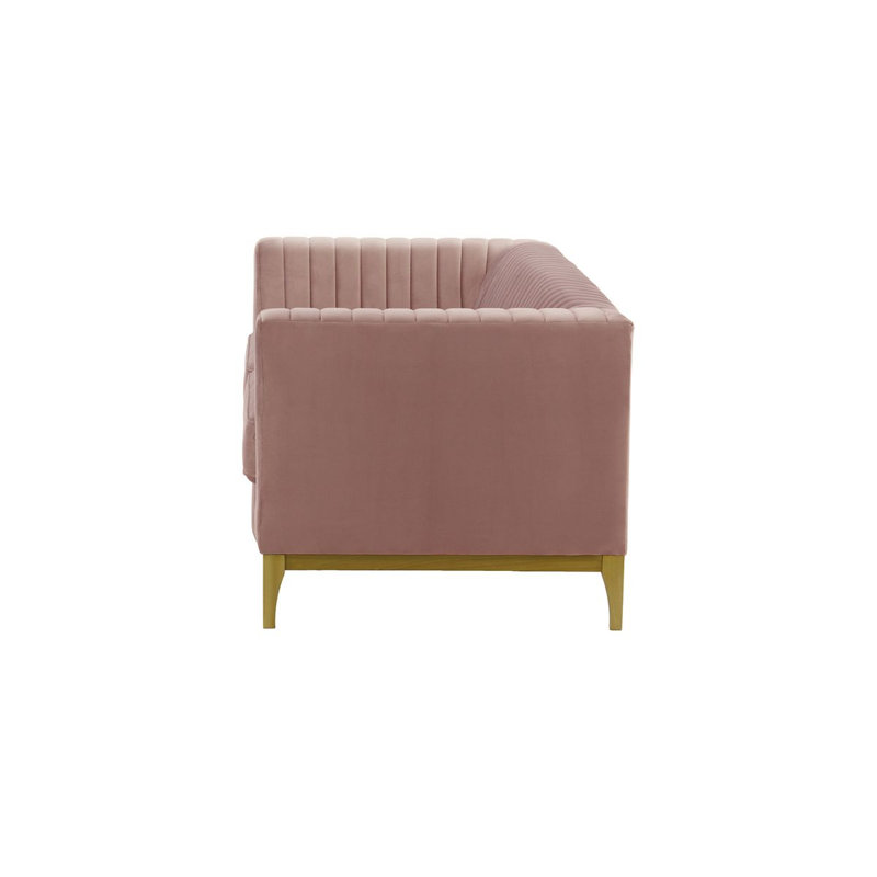 Bomia 3 Seater Sofa, Purple Velvet, Gold, 72cm x 201cm W x 83cm D