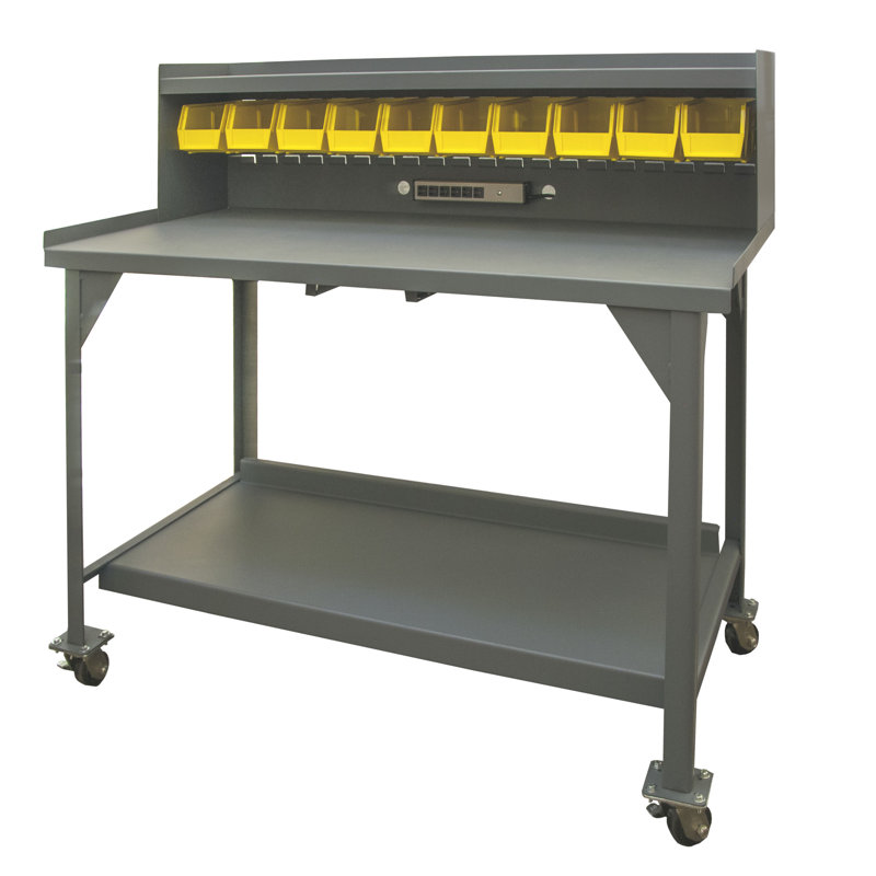 60'' W Steel Top Workbench with Wheels