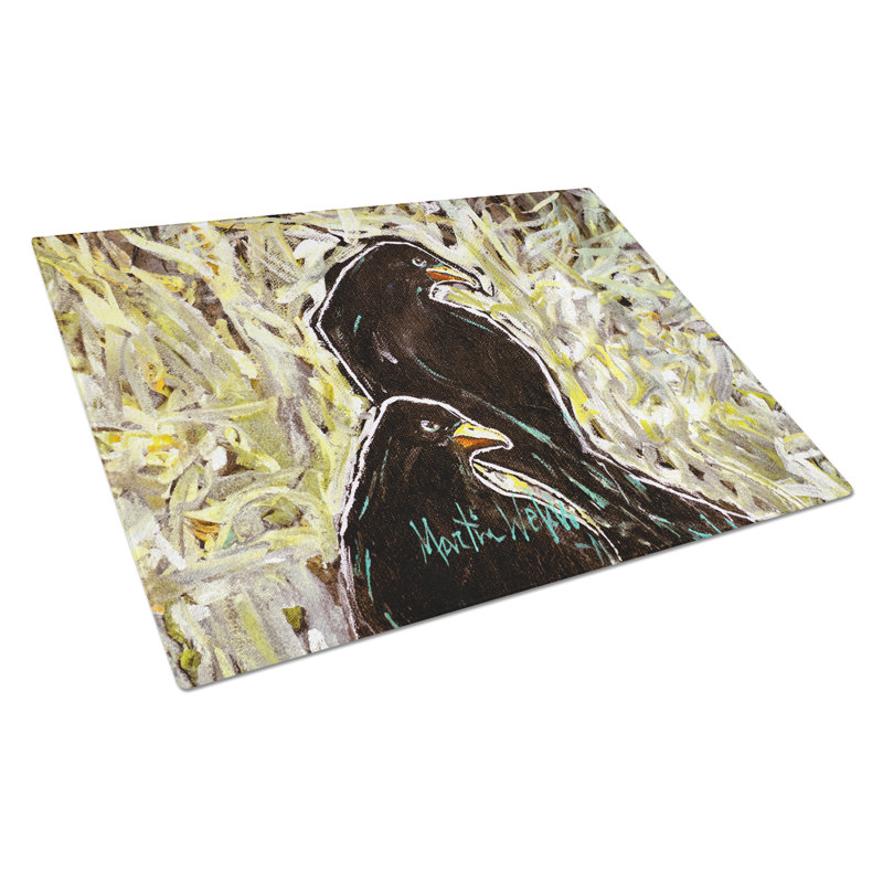 Crows Matt and Chester Glass Cutting Board