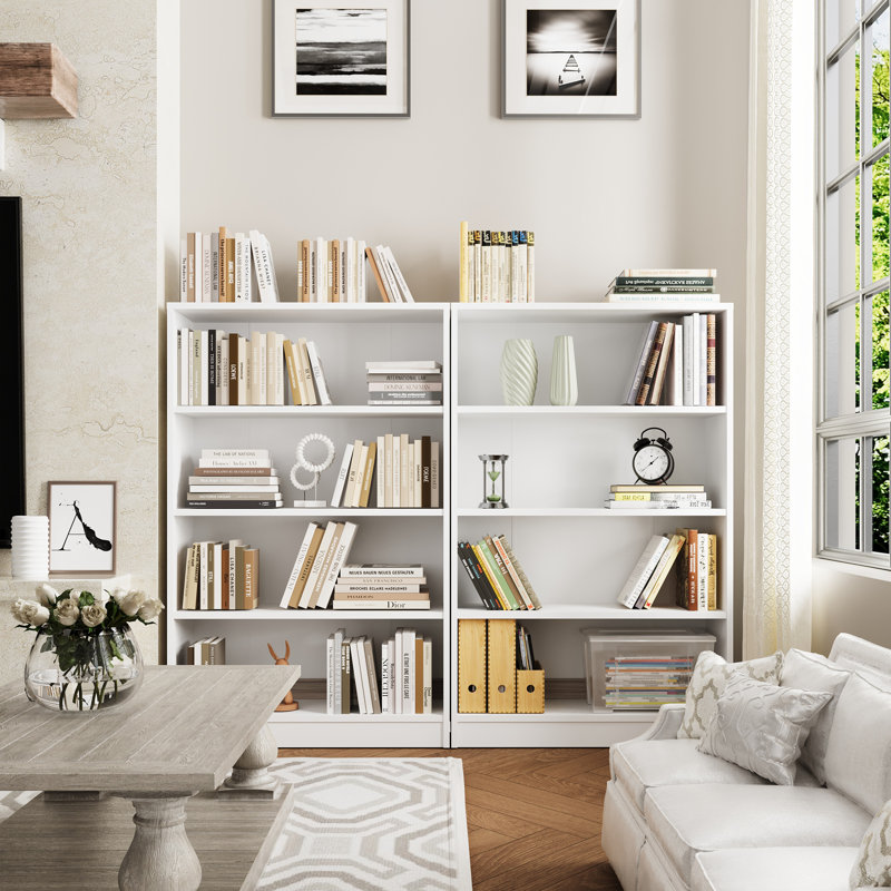 Latitude Run® Gibney Standard Bookcase, (4 Shelves) 48.03” H x 33.07” W x 11.61”D, Moon White