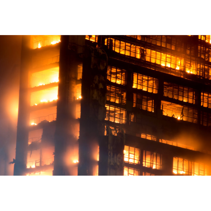 Eleana Building On Fire, China - Wrapped Canvas Print, 30cm H x 46cm W x 3.8cm D