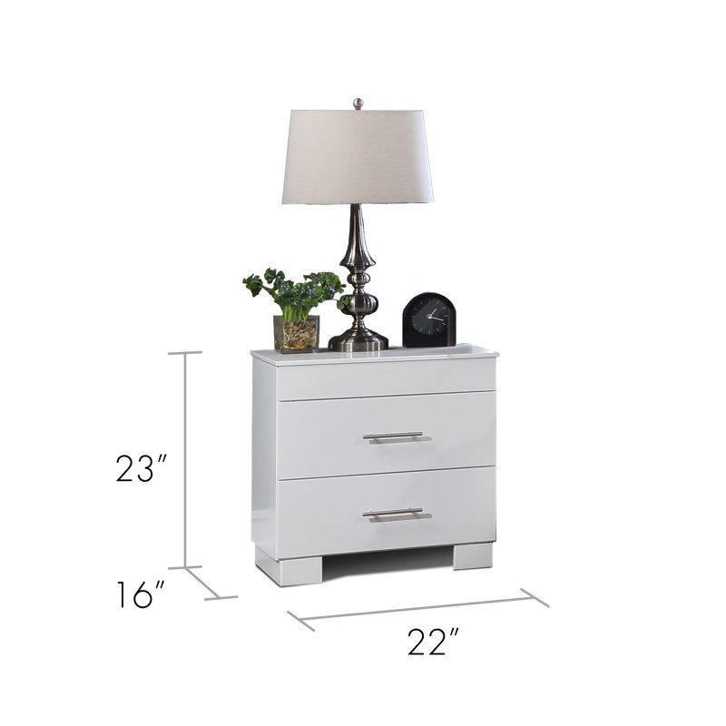 Anglina 22'' W Plywood / Laminate Board Nightstand, White