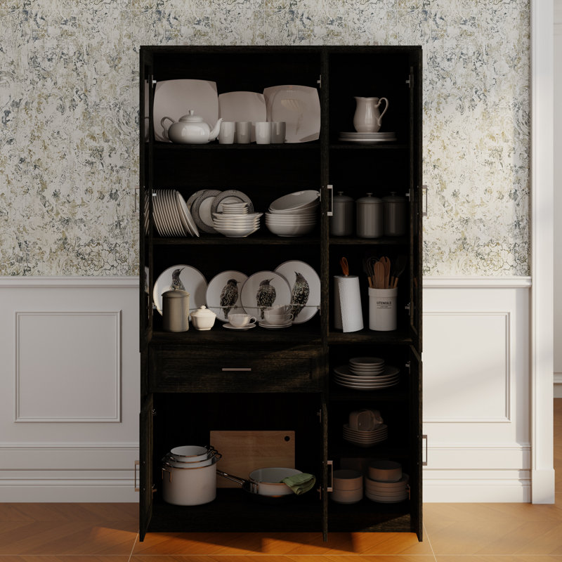 79.9" H 6-Door China Cabinet With Drawers