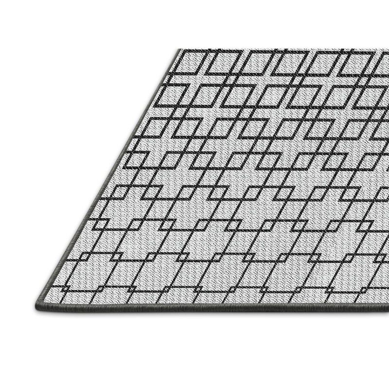 Tapis gris / crème Power Loom, Rectangle 5 pi x 7 pi