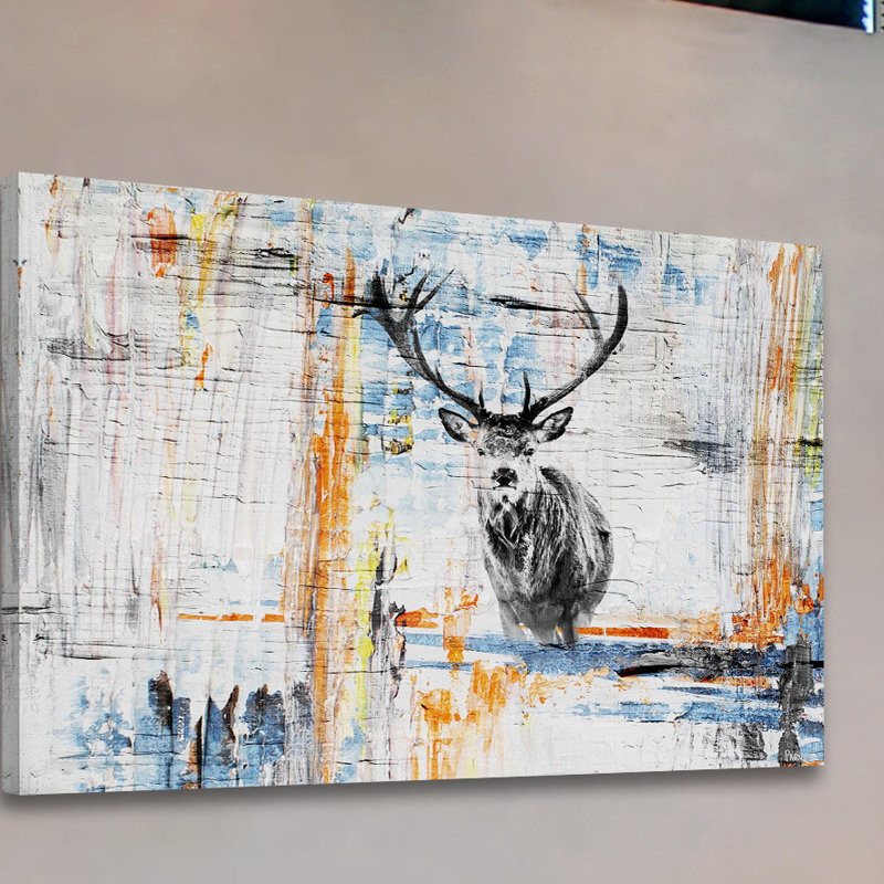 « Staring Deer » par Parvez Taj, reproduction d'art sur toile tendue, H 40 po x l 60 po x P 1,5 po