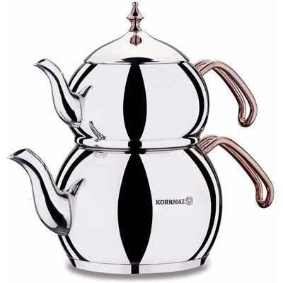 Korkmaz 105oz. Stainless Steel Teapot