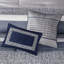Édredon très grand 7 pièces - literie de luxe bleu marine avec coussins plissés, motif à rayures lavables, machine-122457485-122457489
