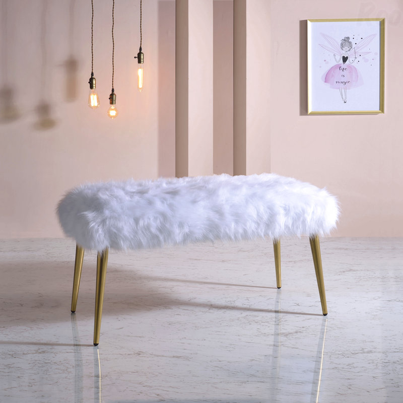 Banc - Pieds droits en bois, Duplicata blanc
