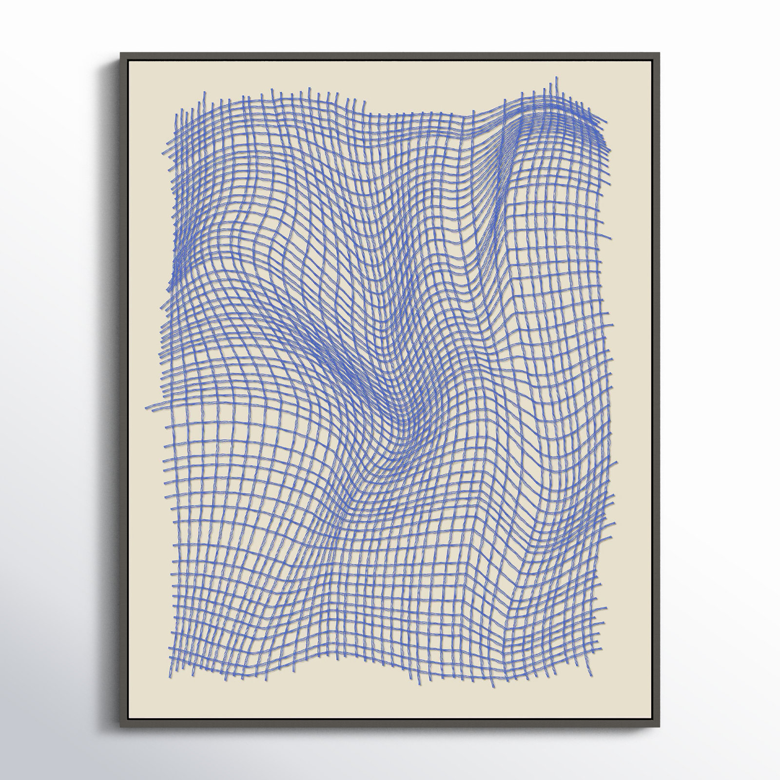 Netting 4 by Jacques Pilon, Black Single Structure Framed Canvas, 30" H x 24" W x 1.25" D
