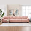 Canapés modulaires en bois spacieux, canapé rose nuage moderne de 158 pouces pour la maison