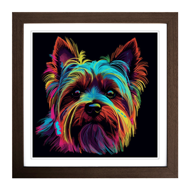 Single Picture Frame Print on Wood, Walnut Framed