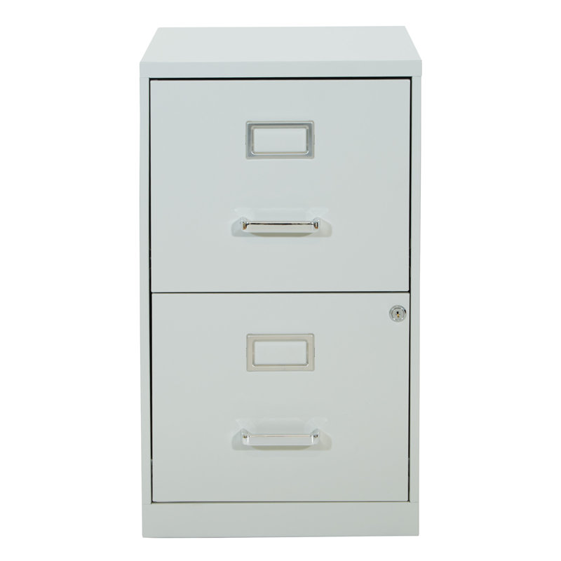 14.25'' Wide 2 -Drawer Steel File Cabinet, Grey