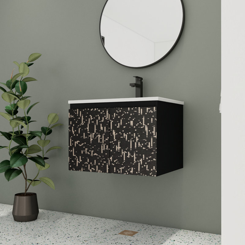 Harbine 24.47'' Single Bathroom Vanity with Ceramic Top