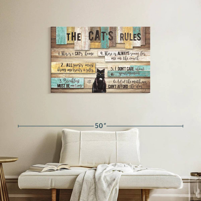 The Cat's Rules, 24" H x 36" W