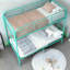 Lit superposé en métal simple au-dessus de simple, lits superposés robustes avec 2 échelles et garde-corps double, lit en fer pour l'école, chambre à coucher facile à assembler, Greem-1146318031