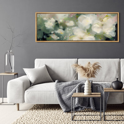 Green Abstract Floral - Oversized Framed Wall Decorations Canvas Print