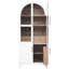 Garde-manger de cuisine arqué de 180 cm avec 4 portes de rangement intérieur, étagères réglables et tiroir caché pour un rangement organisé. Porte vitrée. Salle à manger.