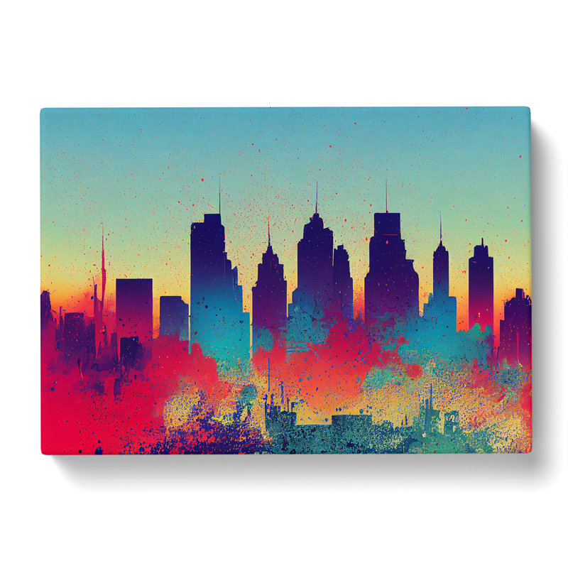 Skyscraper Skyline Splash Vol.6 Abstract - Wrapped Canvas, 50cm H x 76cm W x 3cm D