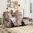 76.77'' Wide Classic Microfiber Upholstered Manual Reclining Loveseat With Center Console And Nailhead Trim (Set Of 2)-113431923